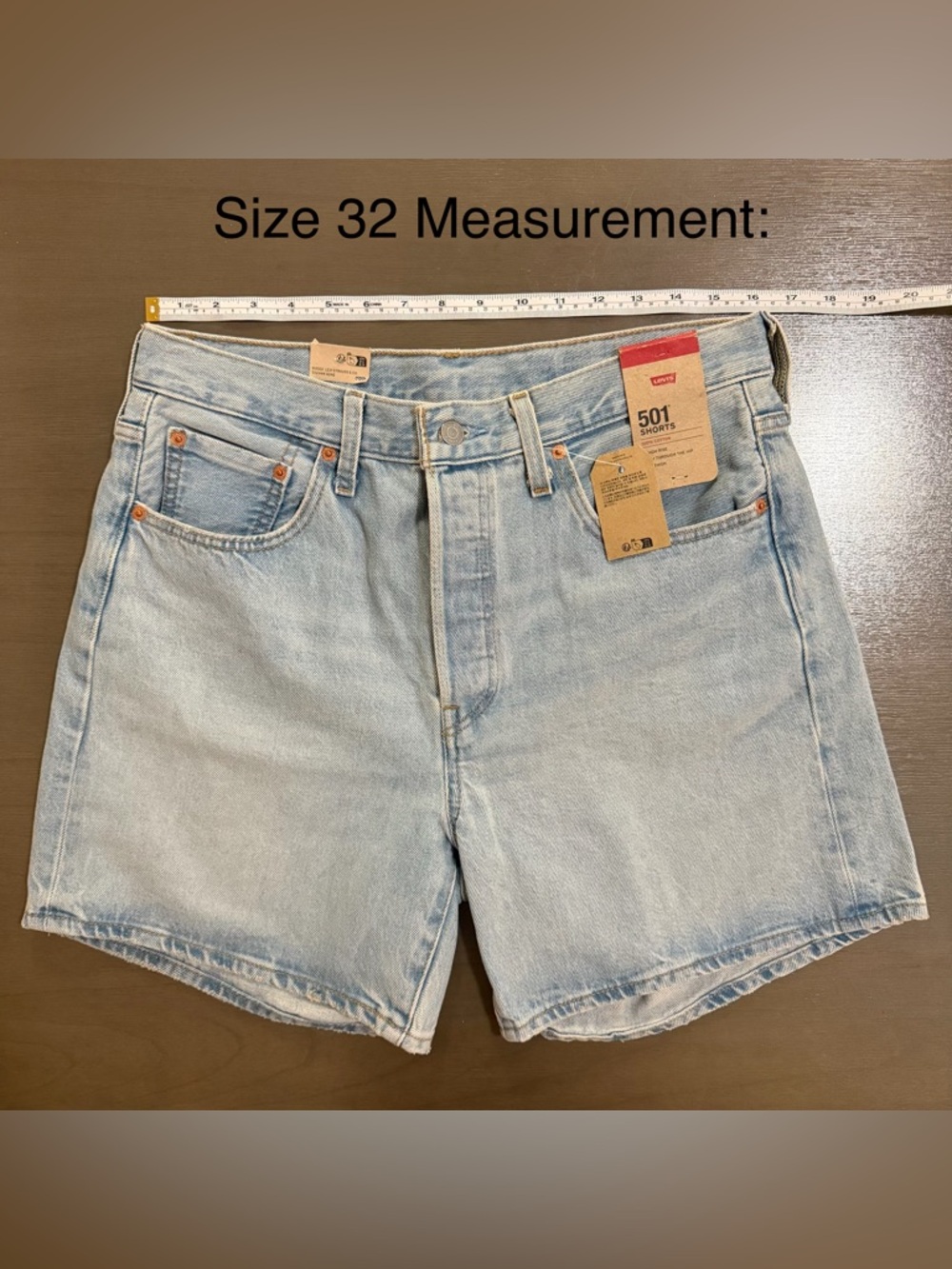 NWT Levi's 501 Button Fly Shorts High Rise Mid Thigh Medium Wash 100% Cotton - Picture 8 of 8